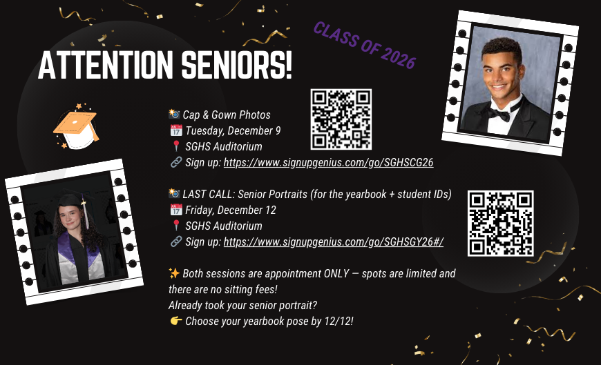  Seniors: Last Call Senior Portraits and Cap & Gown Photos